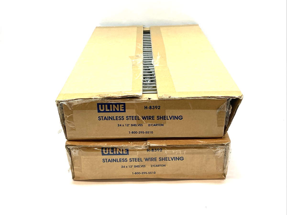Uline H-8392 Stainless Steel Wire Shelves 24" x 12" NO LEGS LOT OF 4 - Maverick Industrial Sales