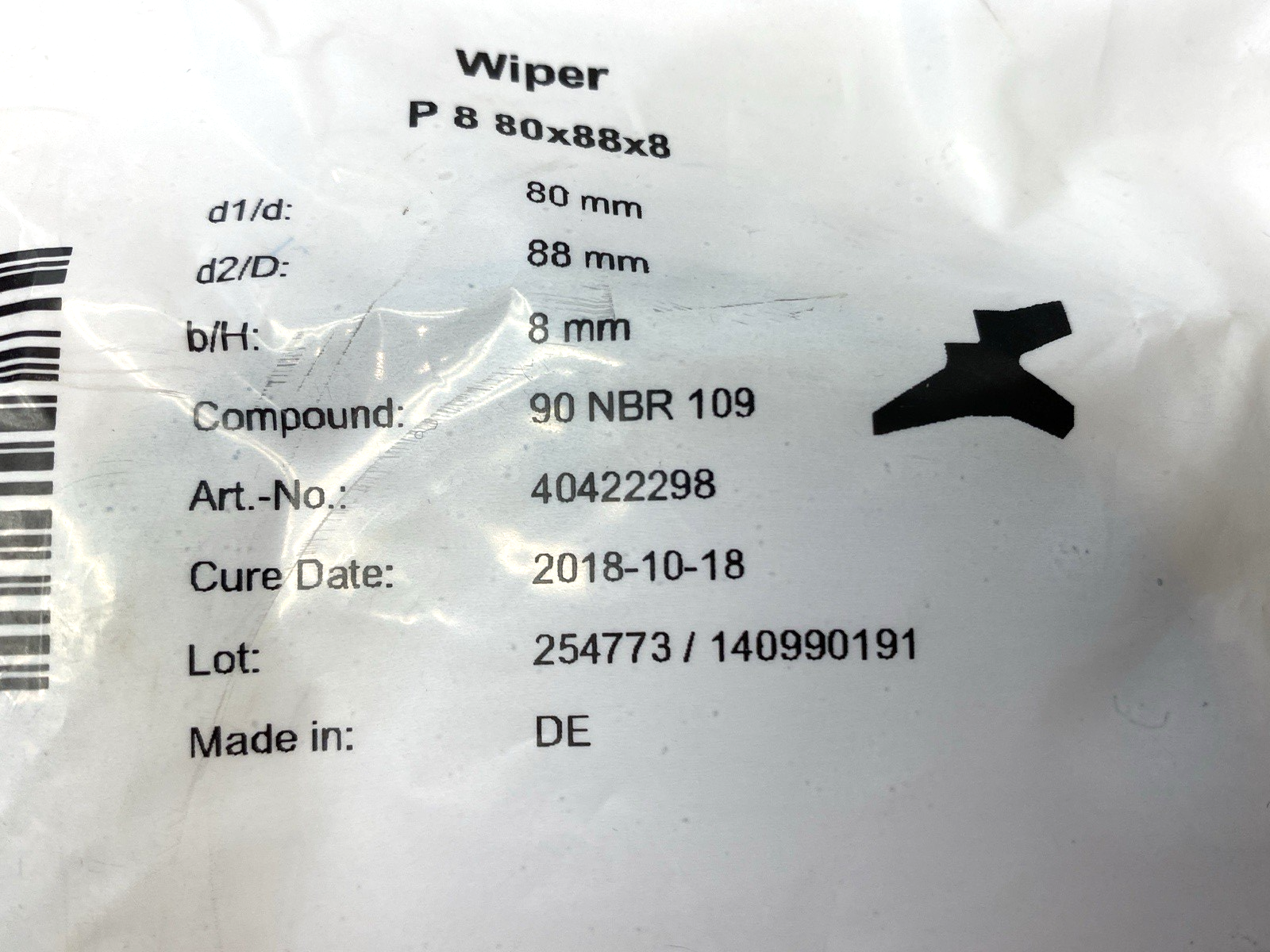 40422298 | Freudenburg Double Wiper 90 NBR 109 P8 80mm x 88mm x 8mm - New - Maverick Industrial Sales