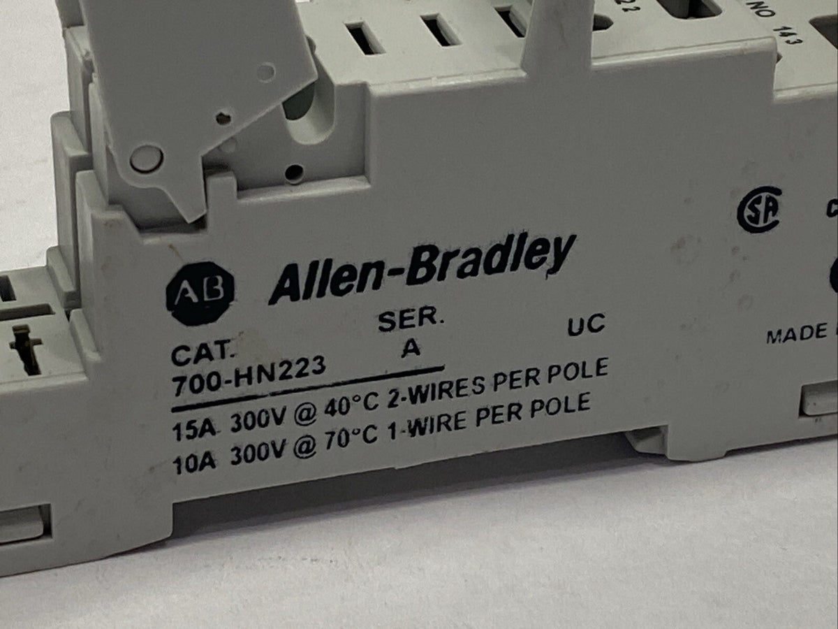 700-HN223 | Allen Bradley Ser A Relay Base 15A 300V LOT OF 2 - Used - Maverick Industrial Sales