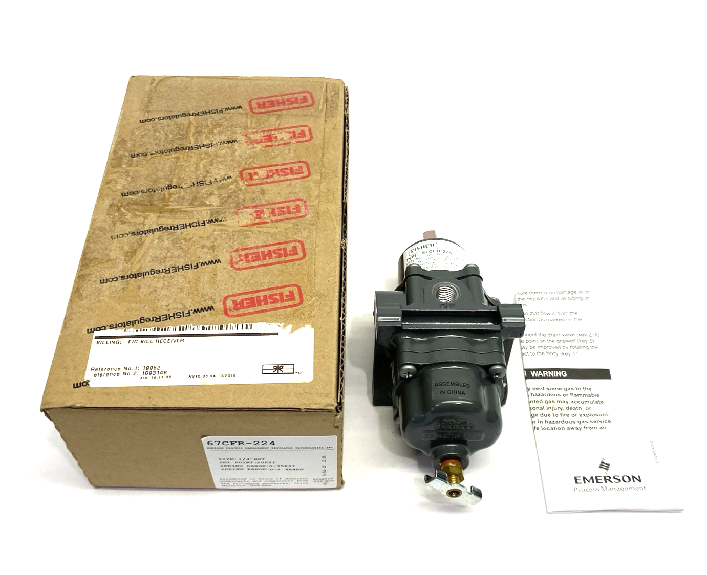 67CFR-224 | Emerson Fisher™ Instrument Supply Regulator, Compact, Smart Bleed - New Other - Maverick Industrial Sales