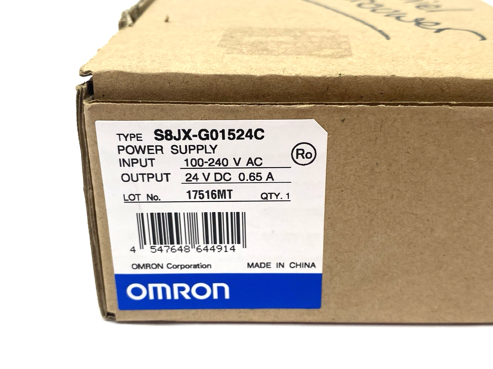S8JX-G01524C | Omron Covered Power Supply Input 100 to 240 VAC, Output 24V 0.65A - New – Open box - Maverick Industrial Sales