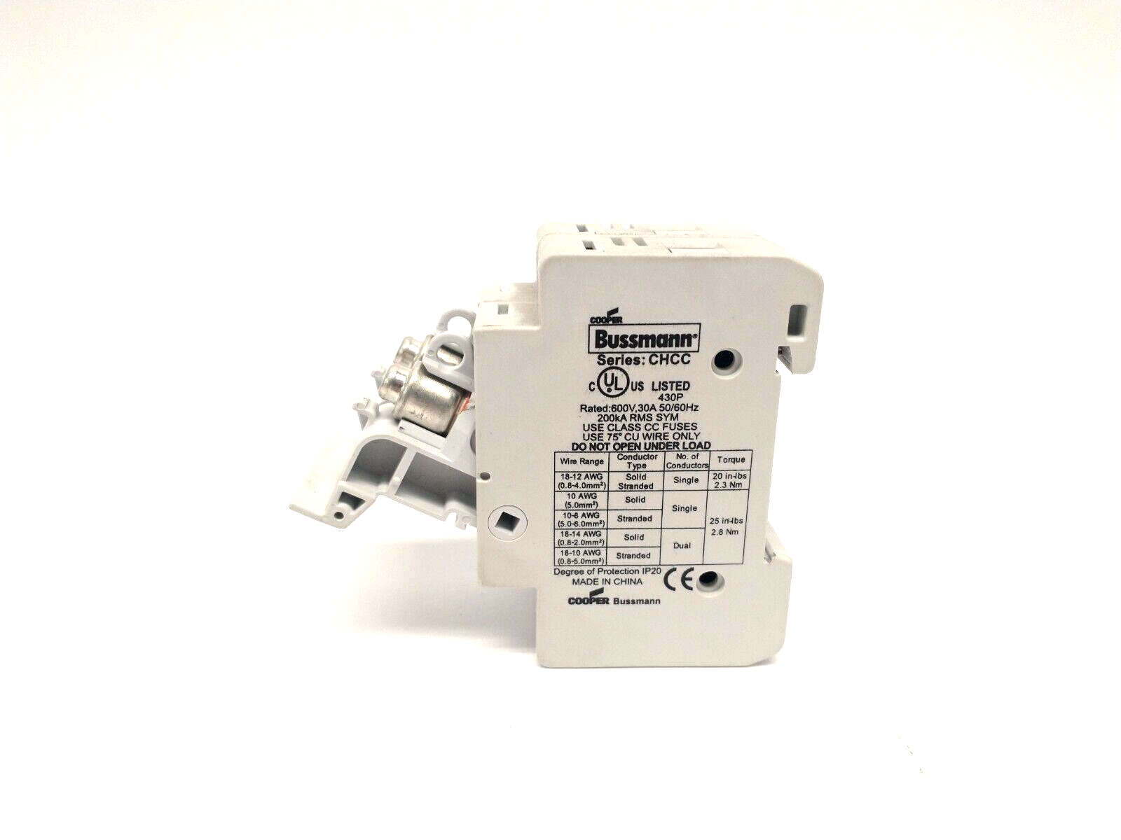 CHCC2DU | Cooper Bussmann Finger-Safe Fuse Holder 2P 600V 30A - Used - Maverick Industrial Sales