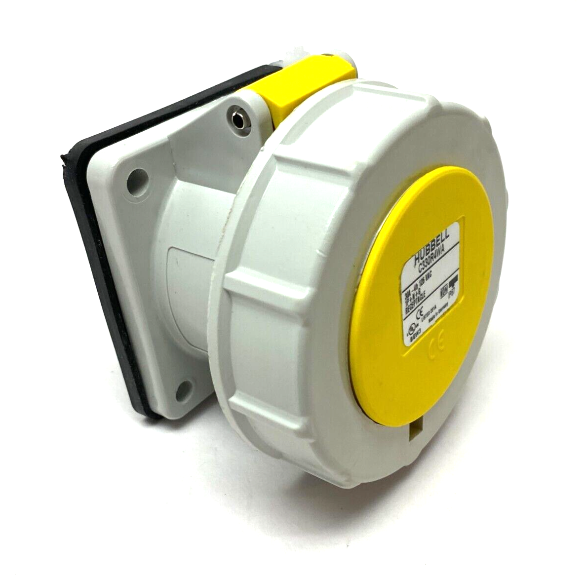 Hubbell C330R4WA Heavy Duty Female Pin & Sleeve Receptacle 2-Pole 3-Wire YELLOW - Maverick Industrial Sales