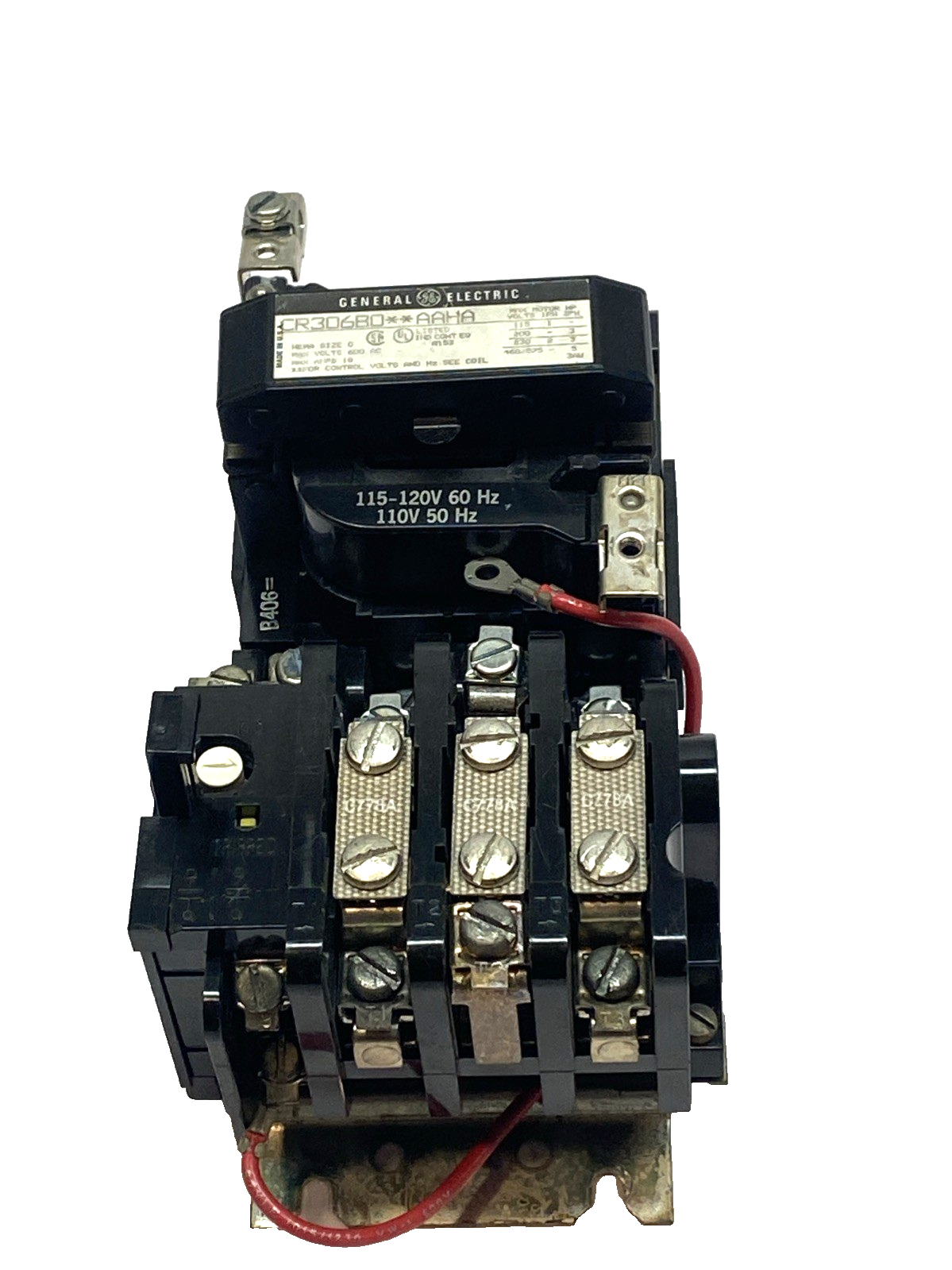 GE CR306BD Magnetic Motor Starter NEMA Size 0 18A 600V 120V Coil B406 Heater - Maverick Industrial Sales