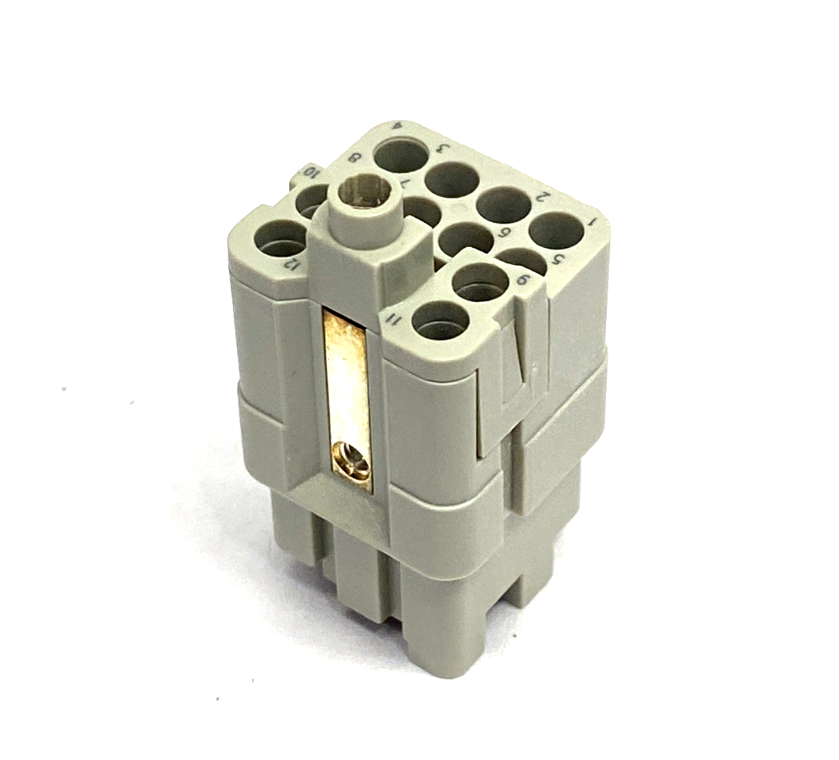 CQF 12,CQF-12 | ILME CQF 12 Female Crimp Connector Insert 12-Pole + PE 10A LOT OF 6 - New - Maverick Industrial Sales