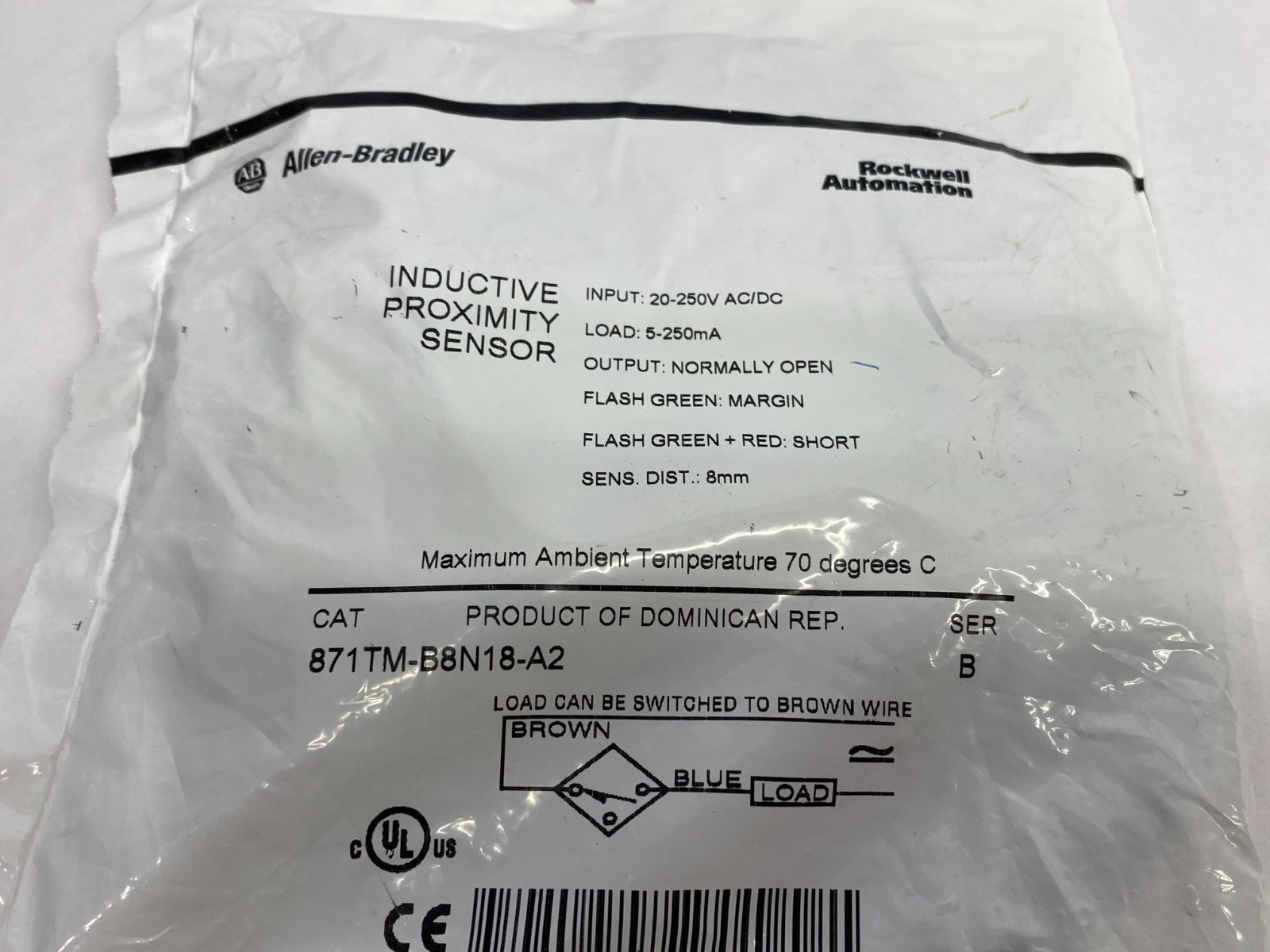 Allen Bradley 871TM-B8N18-A2 Ser. B Inductive Proximity Sensor 8mm Sense Distan. - Maverick Industrial Sales
