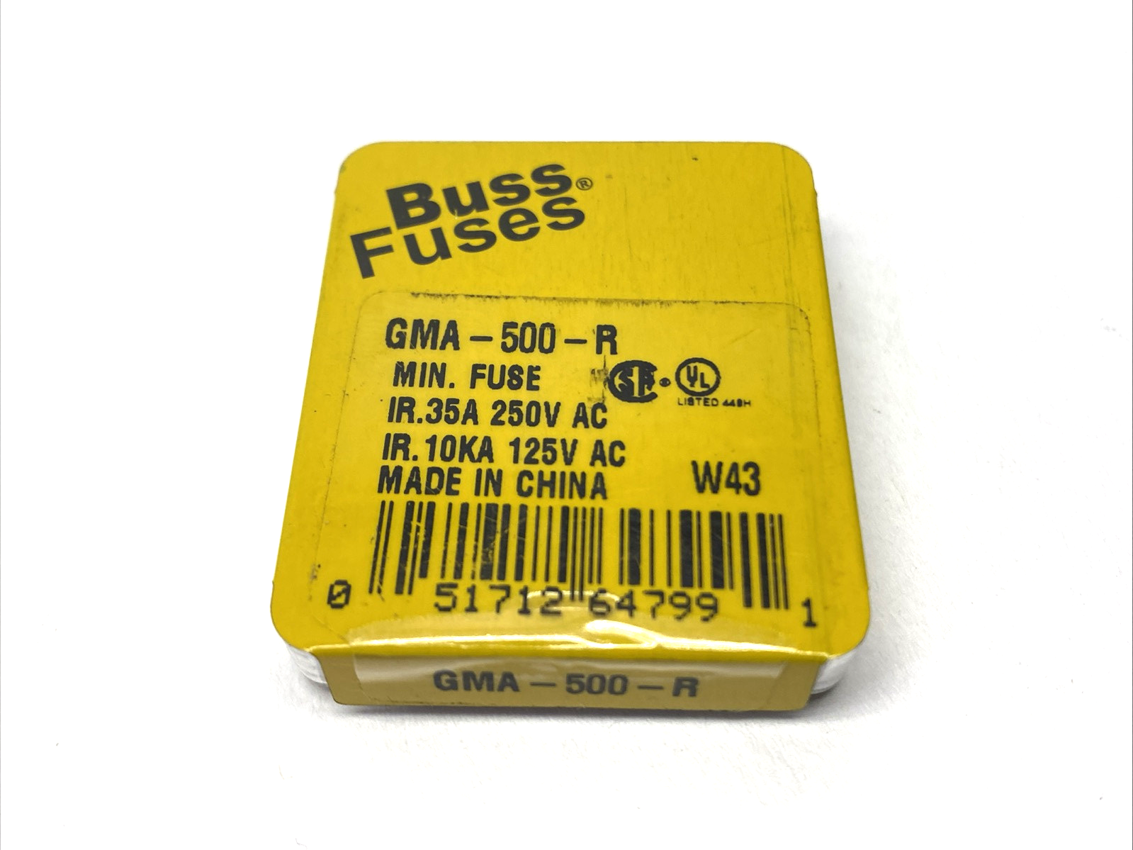 Cooper Bussmann GMA-500-R Miniature Fuse 500 mA 250VAC PACKAGE OF 5 - Maverick Industrial Sales