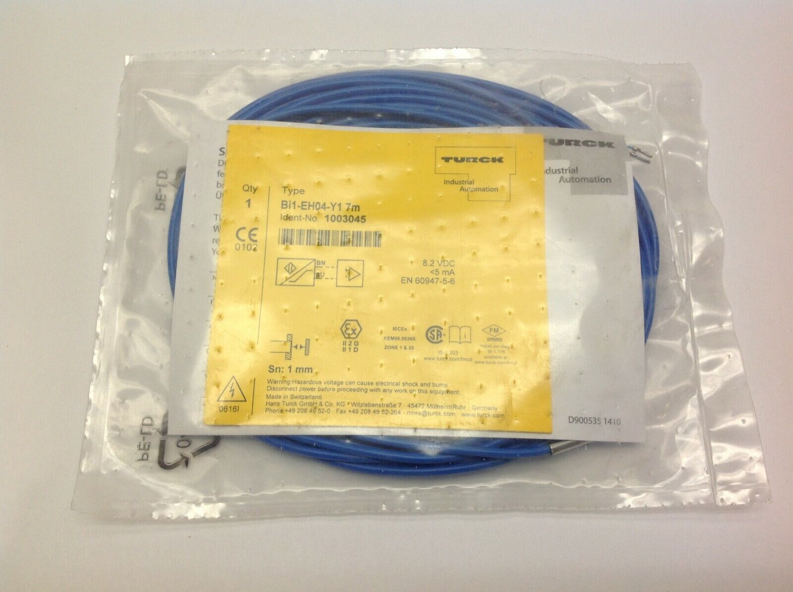 Turck Bi1-EH04-Y1 7m Inductive Proximity Sensor 1003045 - Maverick Industrial Sales