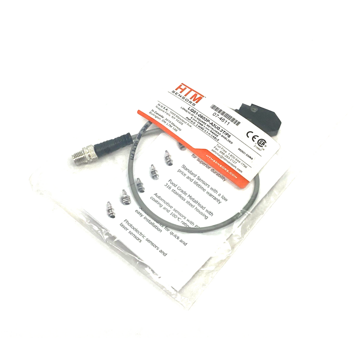 LQS1-0603P-A3U0.3T/P8 | HTM Sensors Square Metalhead Proximity Sensor 07-4611 - New – Open box - Maverick Industrial Sales