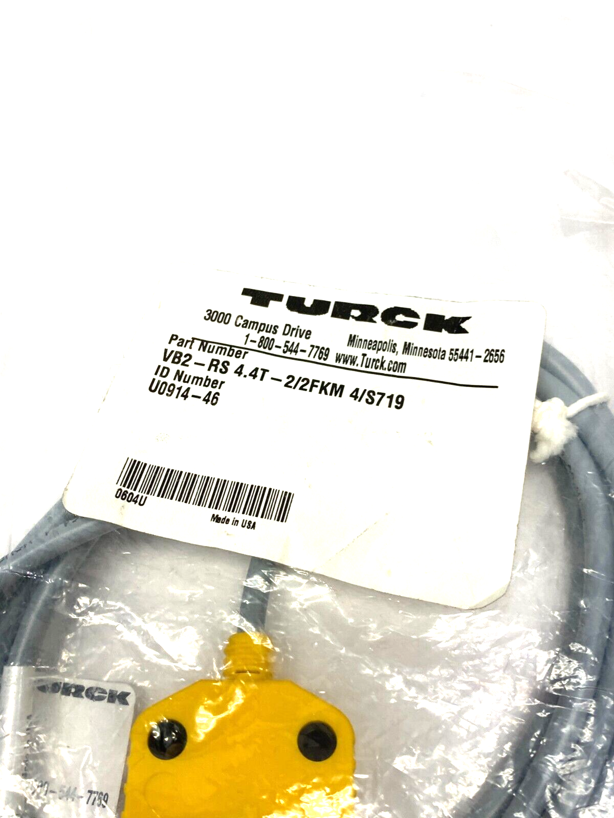 Turck VB2-RS 4.4T-2/2FKM 4/S719 Junction Splitter Cordset U0914-46 - Maverick Industrial Sales