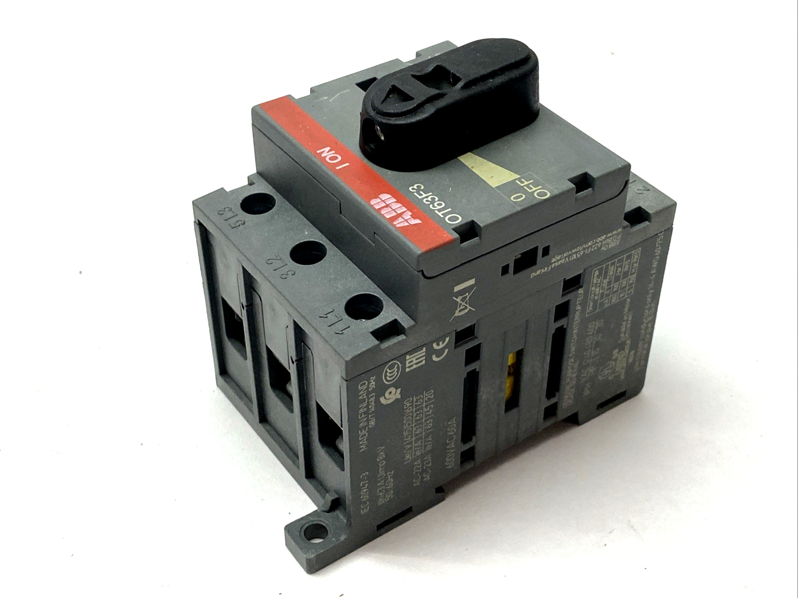 ABB OT63F3 Non-Fused Disconnect Switch 60A 3 Poles 600VAC 1SCA105332R1001 - Maverick Industrial Sales