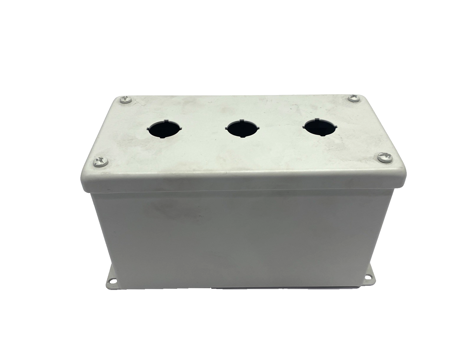E3PBXM | Hoffman Extra-Deep 3x22.5mm Pushbutton Enclosure, FLAT WHITE T7035 - Used - Maverick Industrial Sales