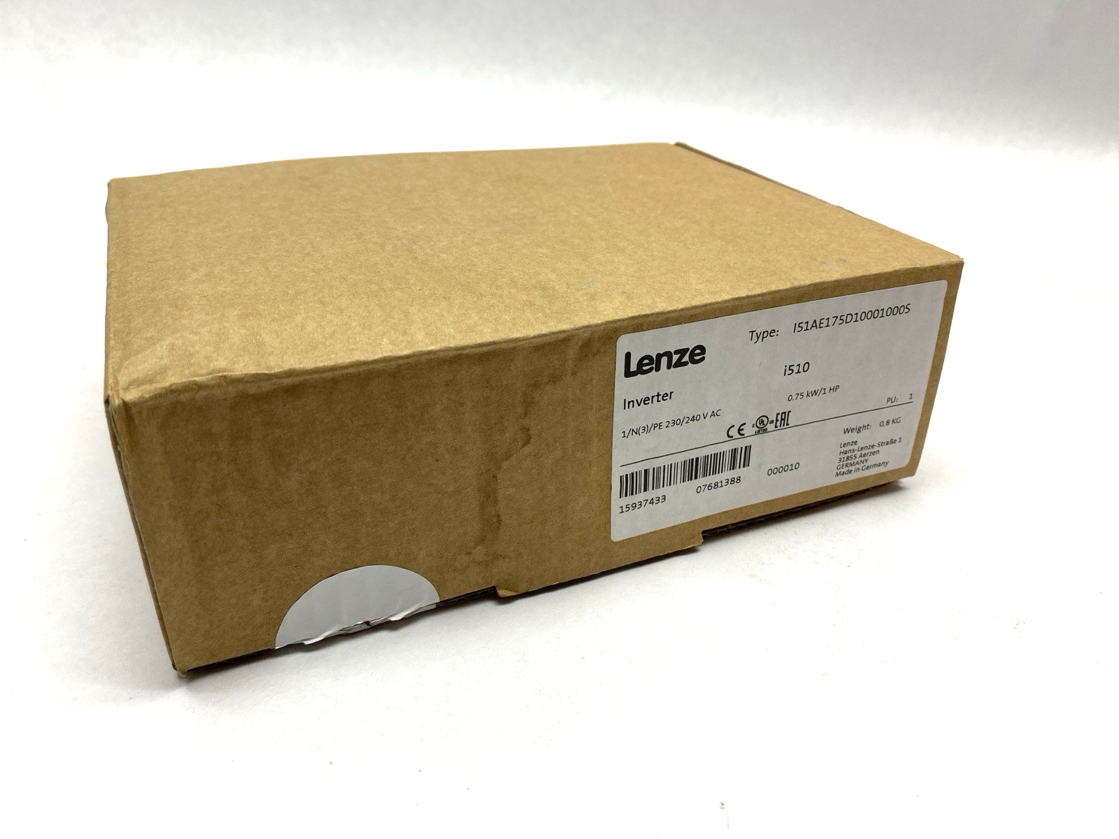 Lenze I51AE175D10001000S Inverter i510 1/N(3)/PE 230/240 V AC 0.75 kW/1 HP - Maverick Industrial Sales