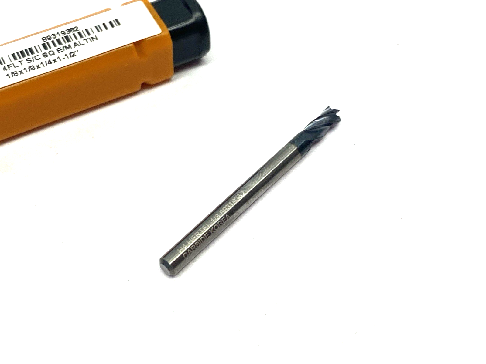 Hertel 89319362 Square End Mill: 1/8" Dia, 1/4" LOC 30 deg Helix, 1/8" Shank Dia - Maverick Industrial Sales