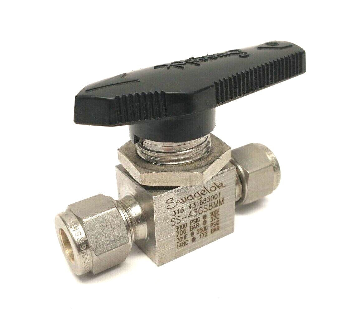 Swagelok SS-43GS8MM SS 1-Piece 40G Series Ball Valve 1.5Cv 8mm Tube Fitting - Maverick Industrial Sales