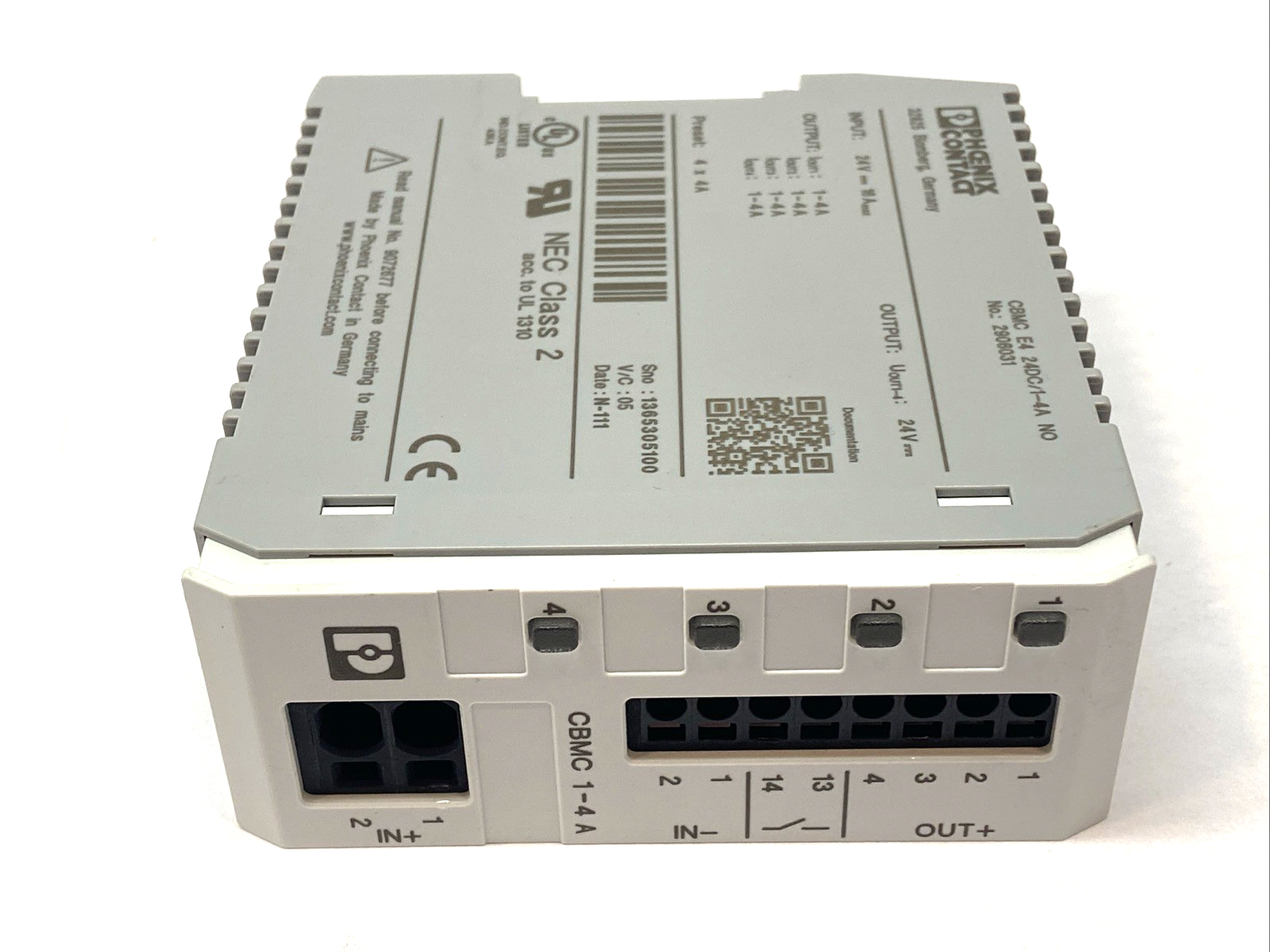 Phoenix Contact CBMC E4 24DC/1-4A NO Electronic Circuit Breaker 2906031 - Maverick Industrial Sales