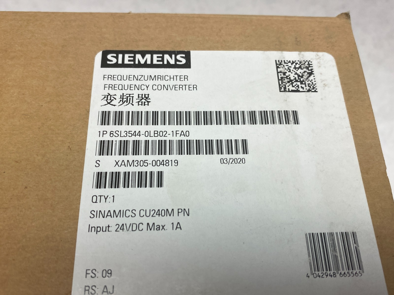 Siemens 6SL3544-0LB02-1FA0 SINAMICS CU240M PN Control Unit G110M - Maverick Industrial Sales