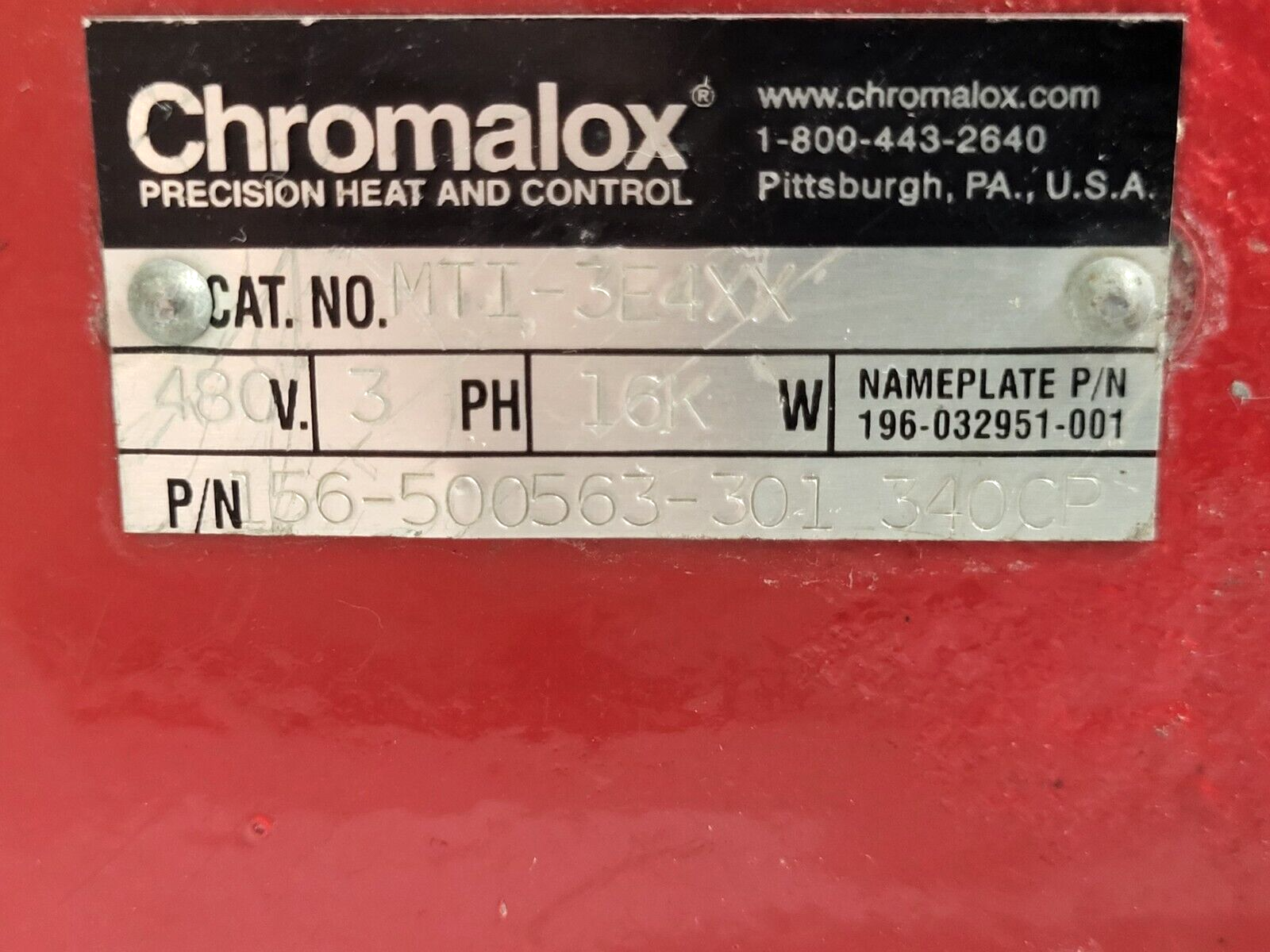 Chromalox 156-500563-301 340CP Immersion Heater 48-V 3PH - Maverick Industrial Sales