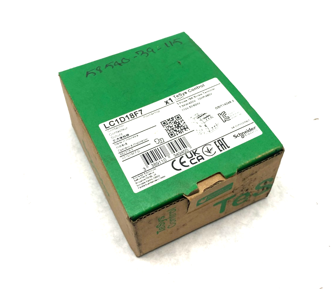 Schneider Electric LC1D18F7 TeSys Deca Nonreversing IEC Contactor 3-Pole - Maverick Industrial Sales