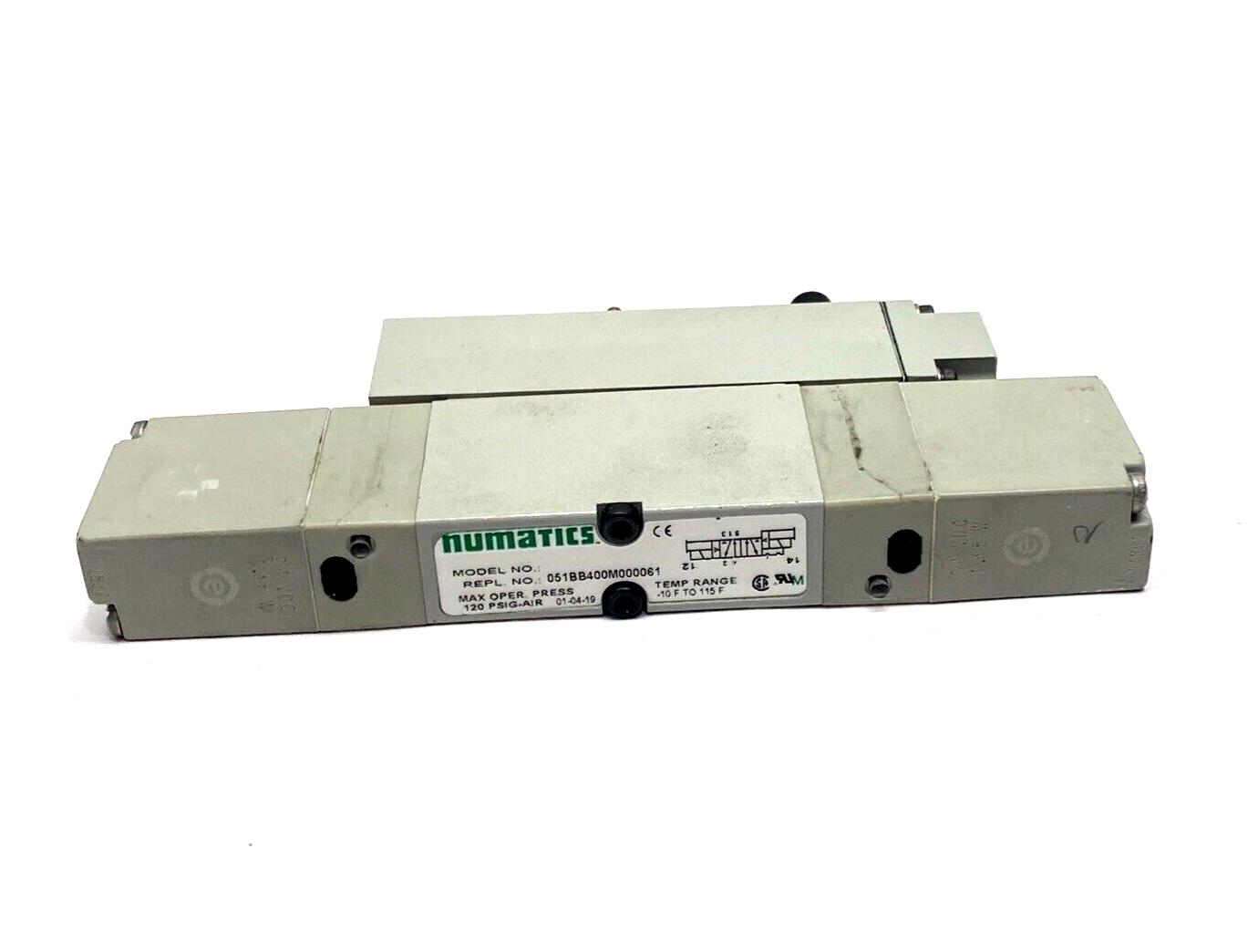 Numatics 051BB400M000061 Solenoid Valve 239-2188 Pressure Block - Maverick Industrial Sales