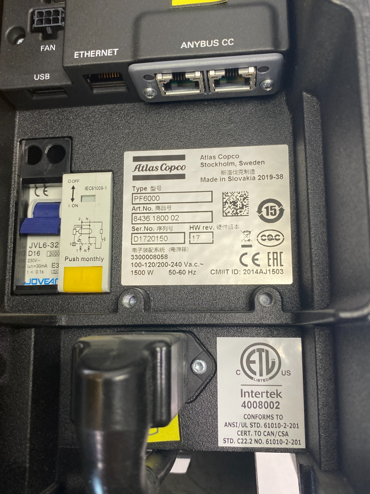 8436 1800 02, 8436091040 | Atlas Copco 8436 1800 02 Power Focus PF6000 ServAid Controller, w/ 8436091040 - Used - Maverick Industrial Sales