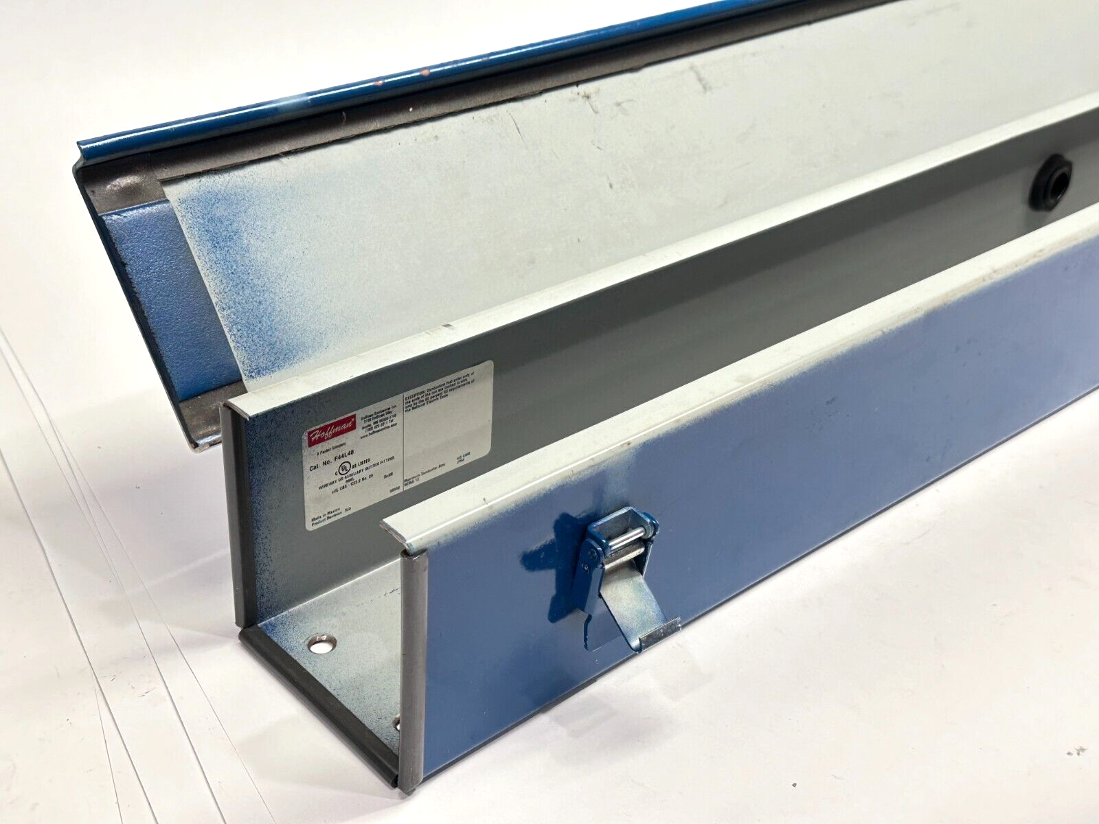 Hoffman F44L48 Straight Lay-in Hinged Cover Type 12 Blue 4" x 4" x 34" SHORTENED - Maverick Industrial Sales