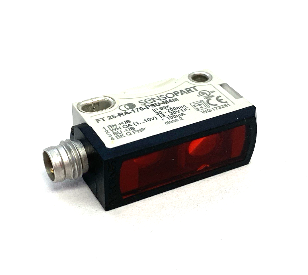 FT 25-RA-170-PSU-M4M | Sensopart Optical Distance Sensor 30-200mm Range 604-41002 - Used - Maverick Industrial Sales