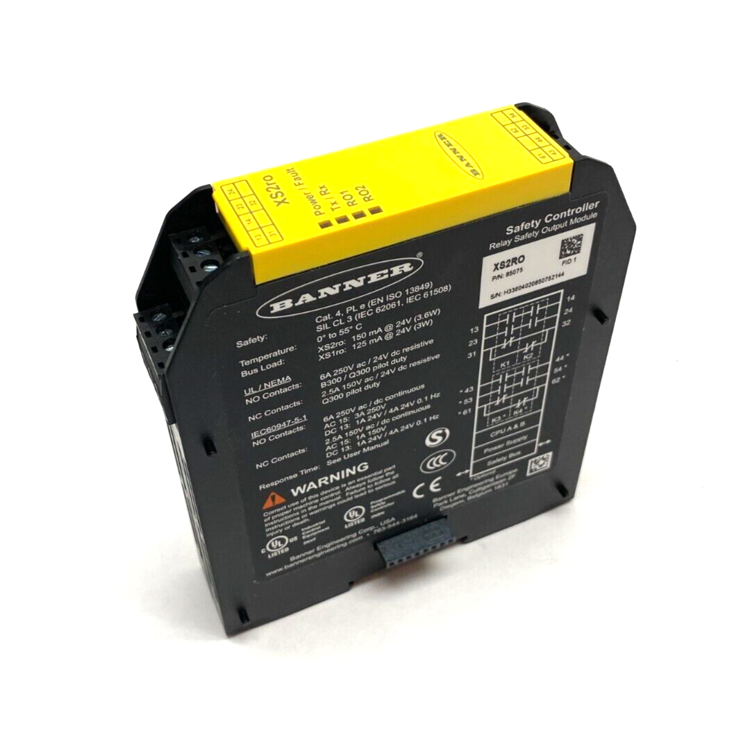 Banner XS2RO Expandable Safety Controller, Dual Relay Output Module, 85075 - Maverick Industrial Sales