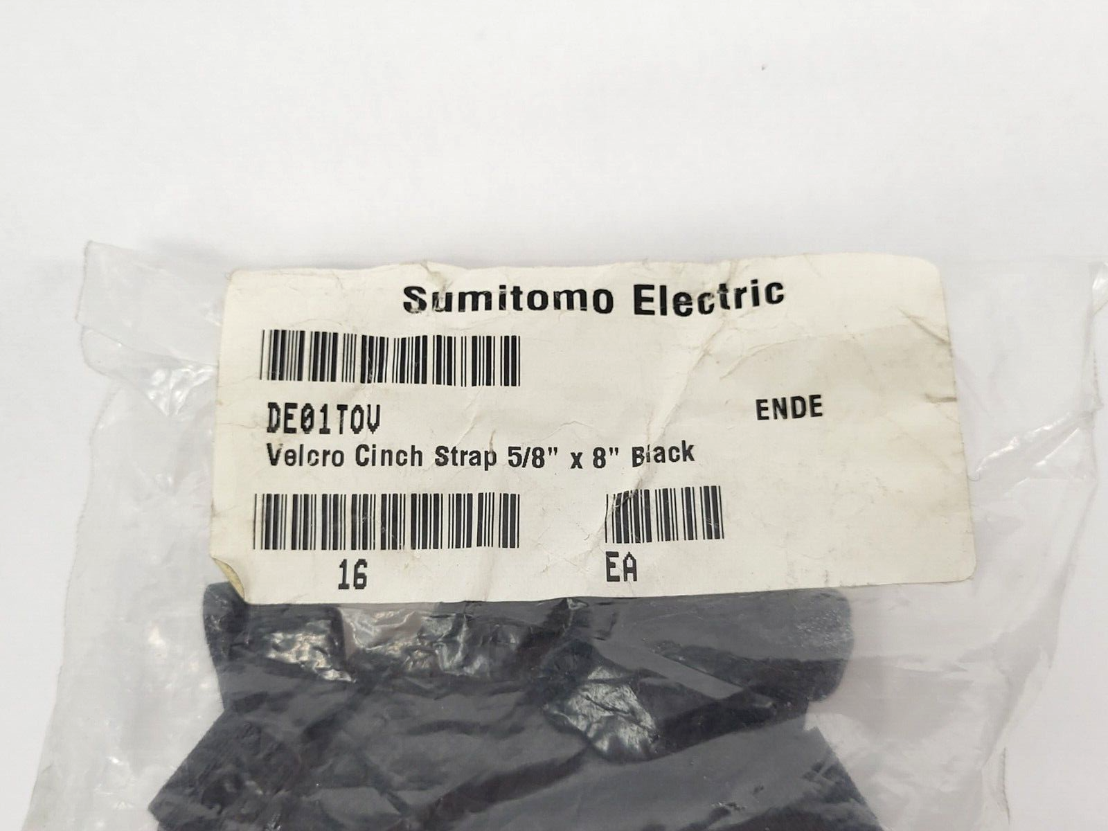 Sumimoto Electric DE01TOV Hook and Loop Cinch Strap 5/8" X 8" Black, LOT OF 16 - Maverick Industrial Sales