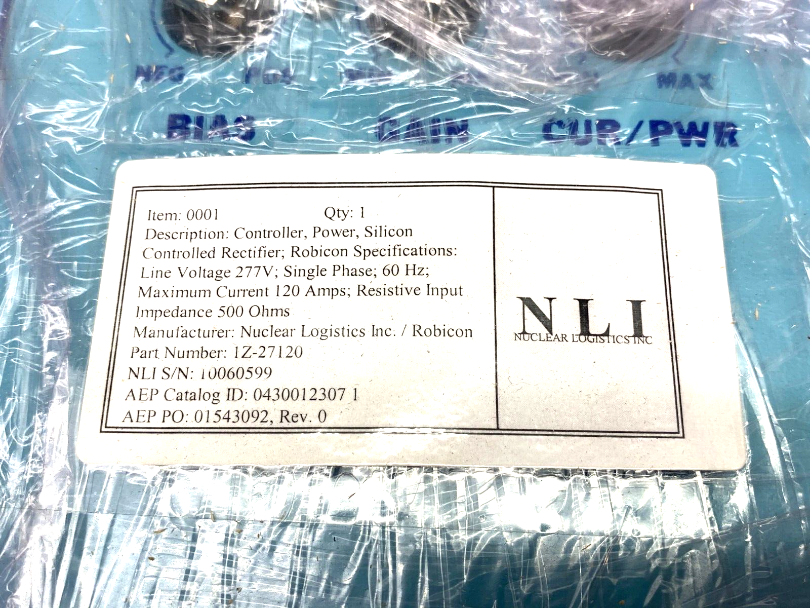 Nuclear Logistics Inc 1Z-27120 Halmar Robicon Power Controller 1-Phase 277V 120A - Maverick Industrial Sales