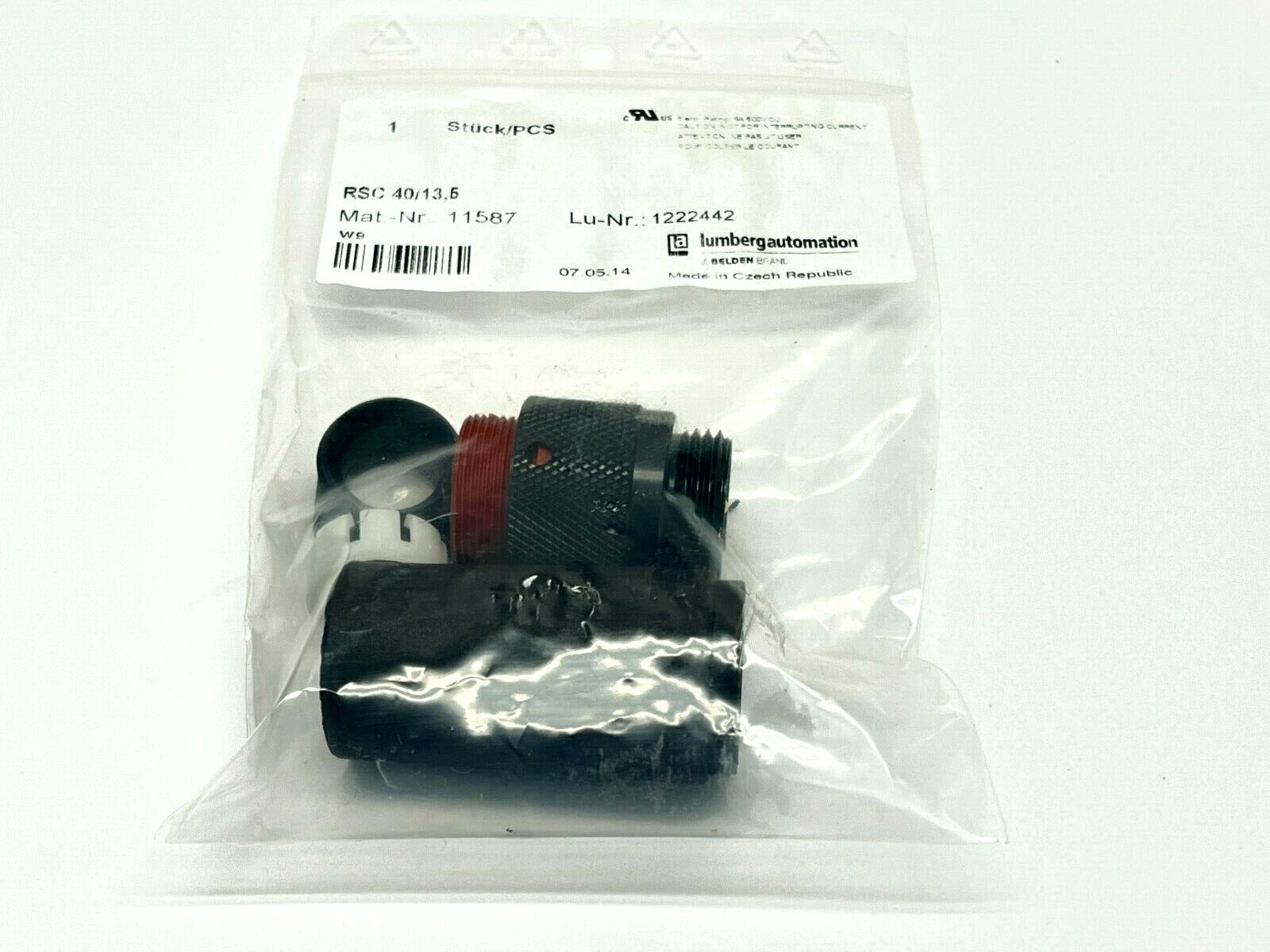 Lumberg Automation RSC 40/13.5 Field Attachable Sensor Connector 11587 - Maverick Industrial Sales