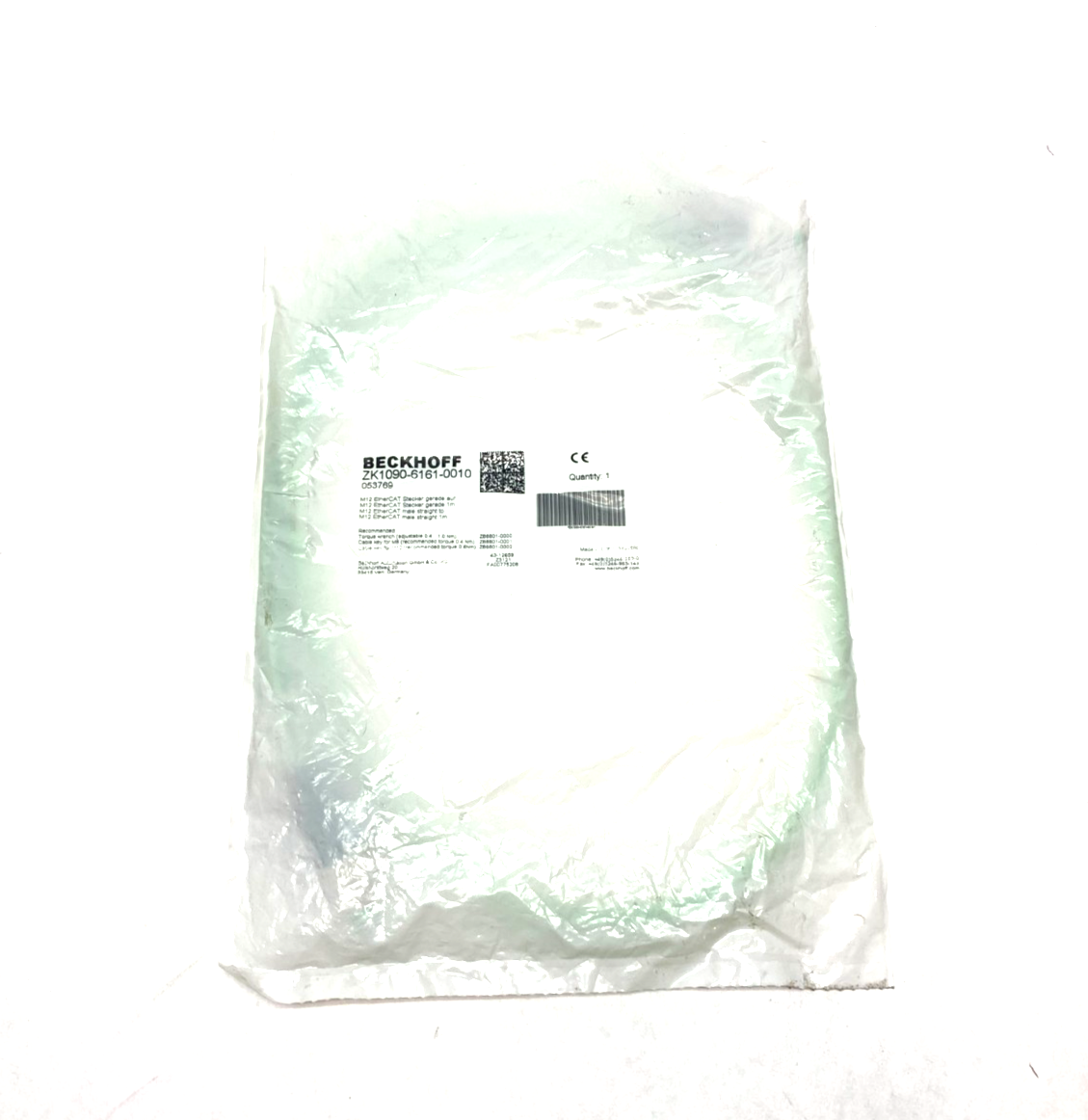 Beckhoff ZK1090-6161-0010 Double Ended EtherCAT Power Cable 1m 053769 - Maverick Industrial Sales