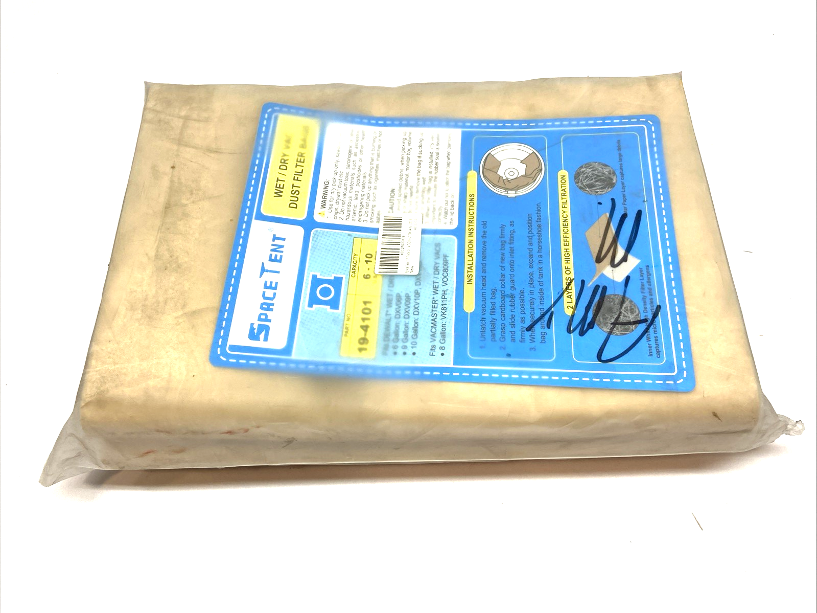 DXVA19-4101 | SpaceTent Disposable Dust Filter Bags 6-10 Gal Vac LOT OF 15 - New - Maverick Industrial Sales