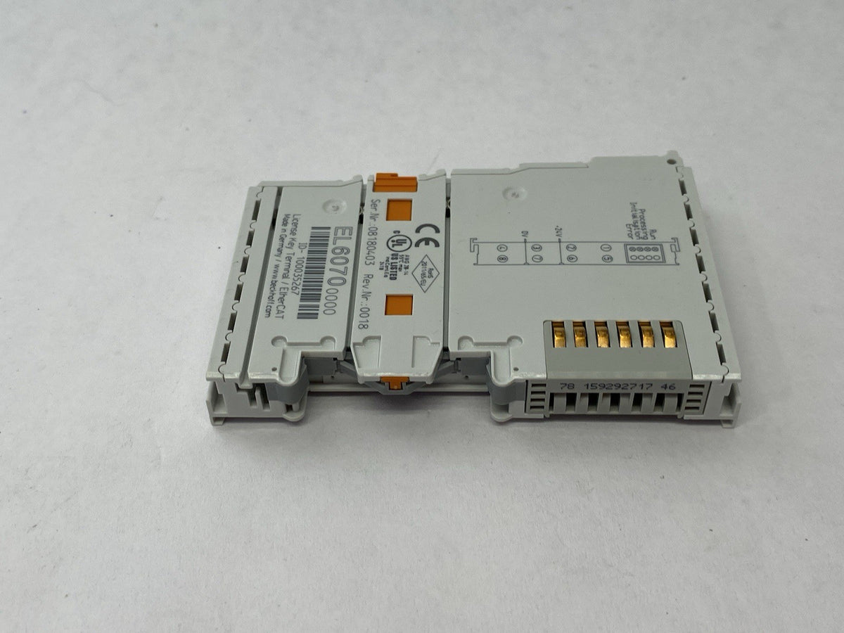 EL6070 | Beckhoff EtherCAT Terminal, license key for TwinCAT 3.1 - Used - Maverick Industrial Sales