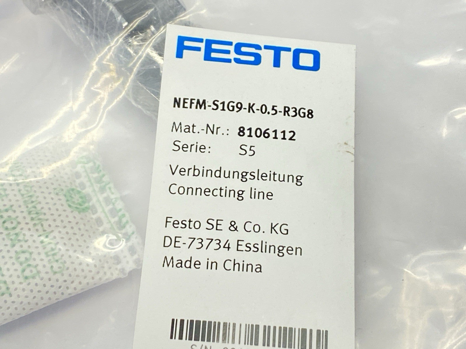 Festo NEFM-S1G9-K-0.5-R3G8 Adapter Connecting Cordset 0.5m 8106112 - Maverick Industrial Sales