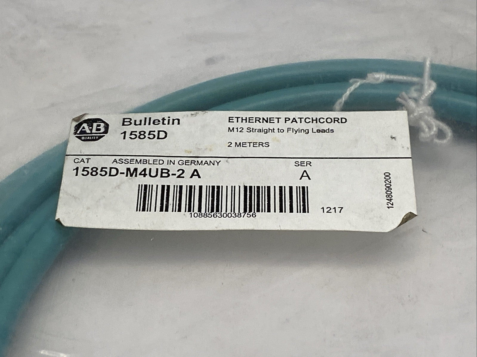 Allen Bradley 1585D-M4UB-2A Ser A Ethernet Patchcord Male M124-Pin 2m - Maverick Industrial Sales