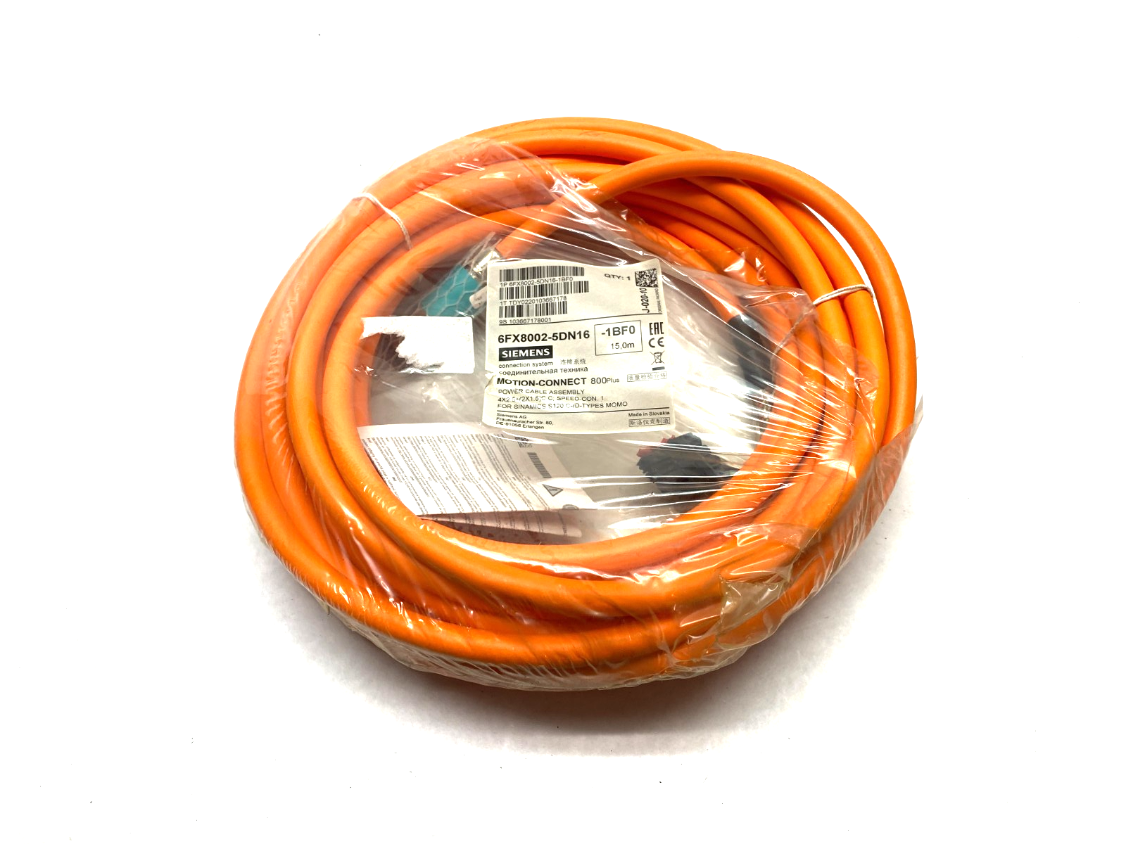 Siemens 6FX8002-5DN16-1BF0 MOTION-CONNECT Power Cable Assembly 15m 800Plus - Maverick Industrial Sales