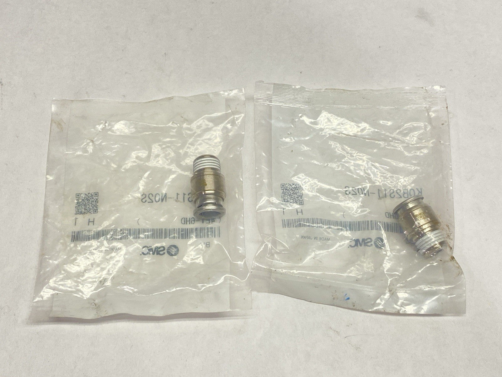 KQB2S11-N02S | SMC Fitting 3/8 in Tube - 1/4 NPT Metal One-Touch LOT OF 2 - New - Maverick Industrial Sales