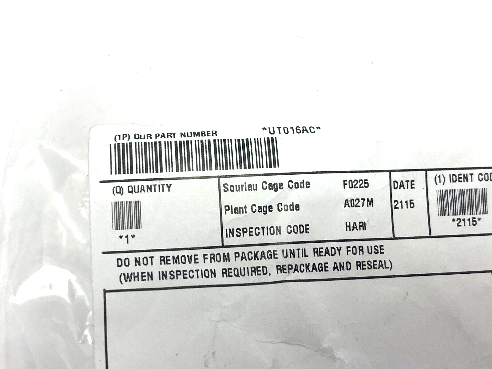 Eaton Souriau-Sunbank UT016AC Cable Connector Backshell w/ Clamp SILVER - Maverick Industrial Sales