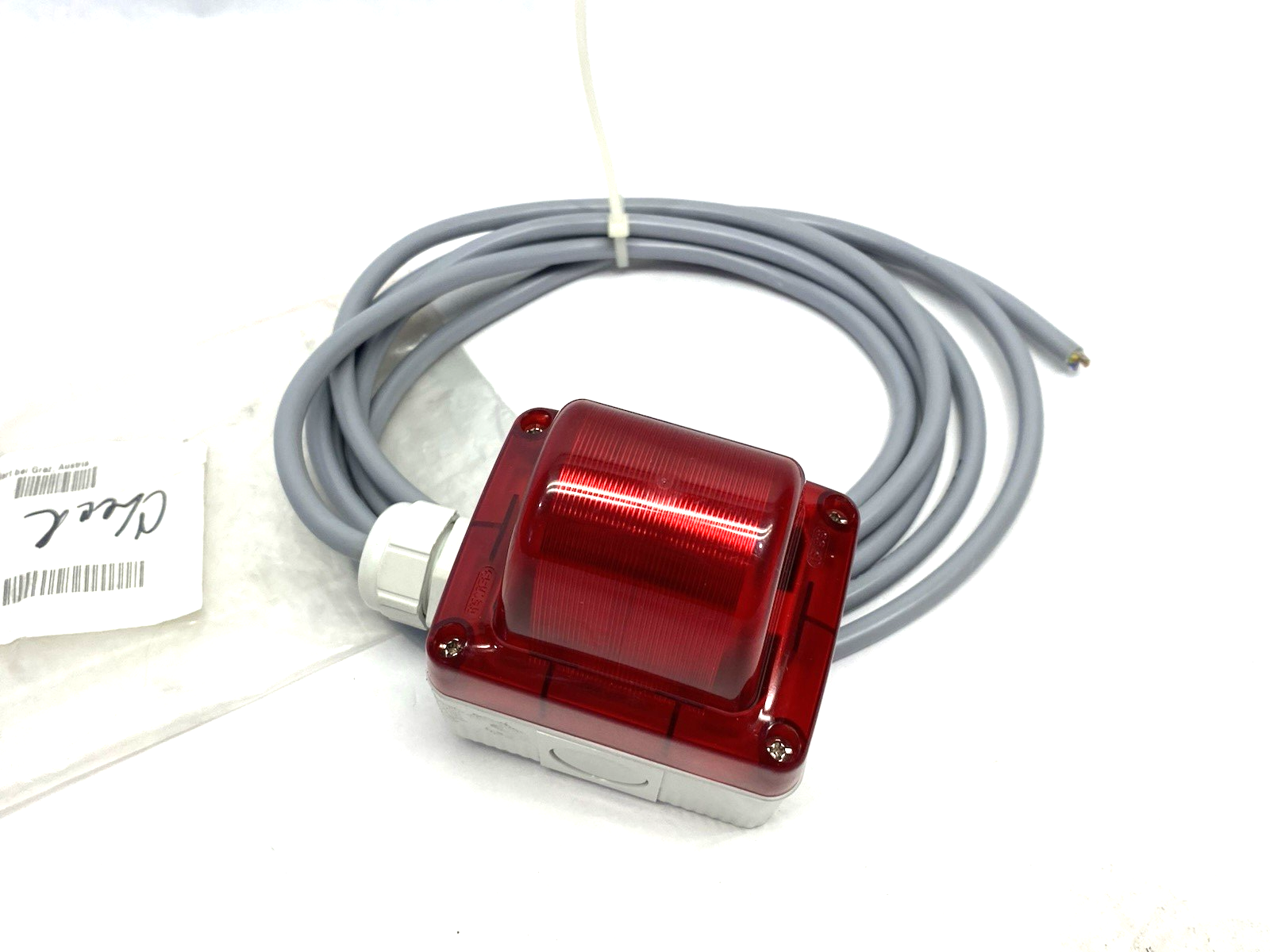 Knapp IN5550169 Emergency Stop Signal Light Assembly, Red GW27 w/ Lead Cable - Maverick Industrial Sales
