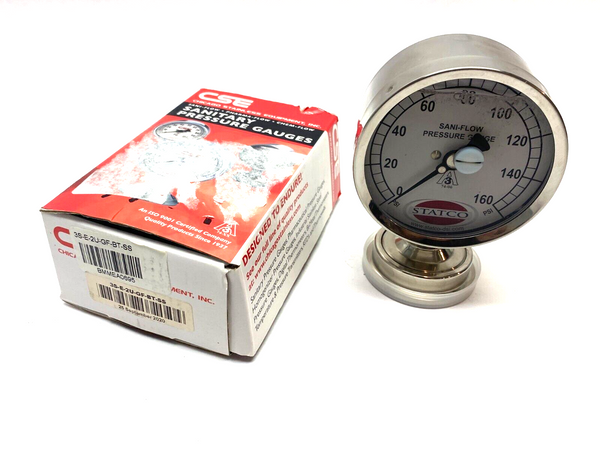 CSE 3S-E-2U-GF-BT-SS Sanitary Pressure Gauge 0-160psi Stainless Steel - Maverick Industrial Sales