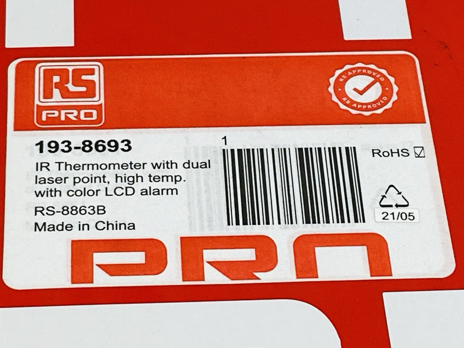 RS Pro 193-8693 Infrared Thermometer Dual Laser Point -50 to 800 C - Maverick Industrial Sales