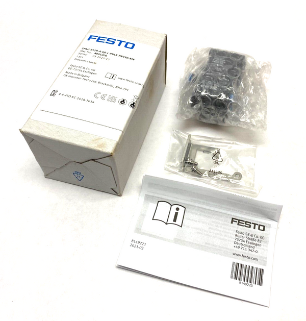 Festo SPAU-B11R-A-Q6-L-PNLK-PNVBA-M8 Pressure Sensor 8001200 - Maverick Industrial Sales