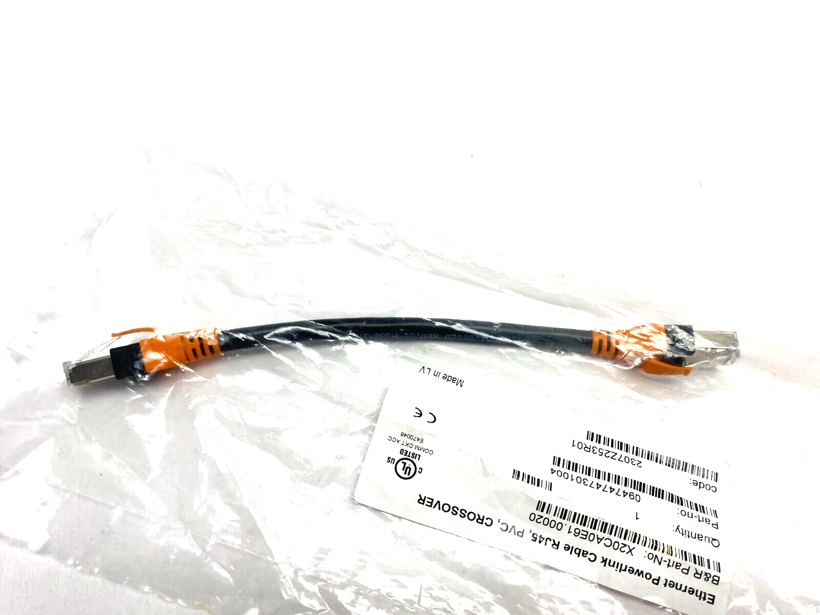 B&R X20CA0E61.00020 Ethernet Powerlink RJ45 Crossover Cable 0.2m Length - Maverick Industrial Sales