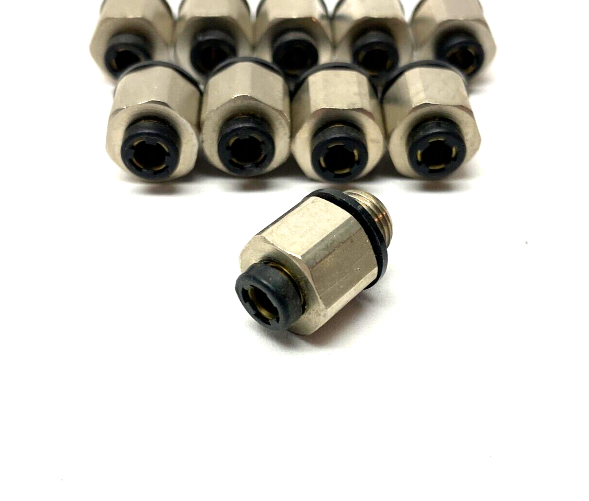Stainless Steel Push-to-Connect Tube Fitting 4mm OD Tube to 1/8" MNPT LOT OF 10 - Maverick Industrial Sales