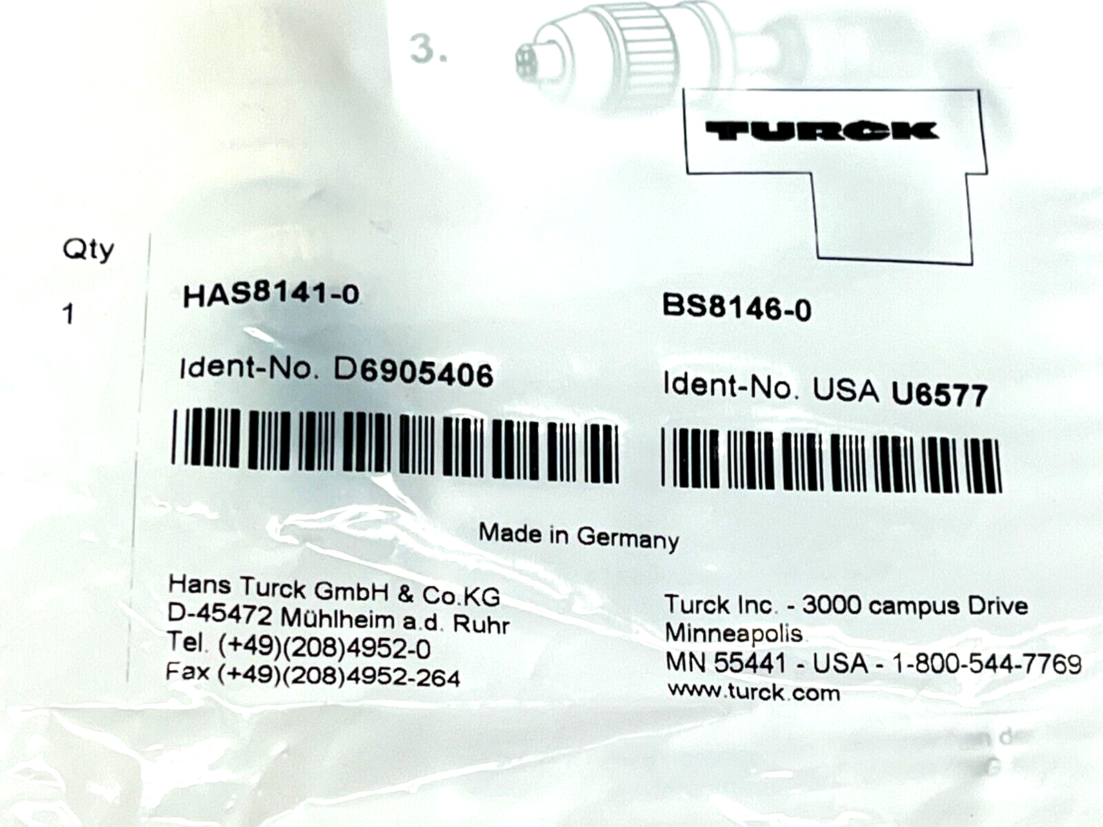 Turck HAS8141-0 BS8146-0 Circular Connector M12 - Maverick Industrial Sales