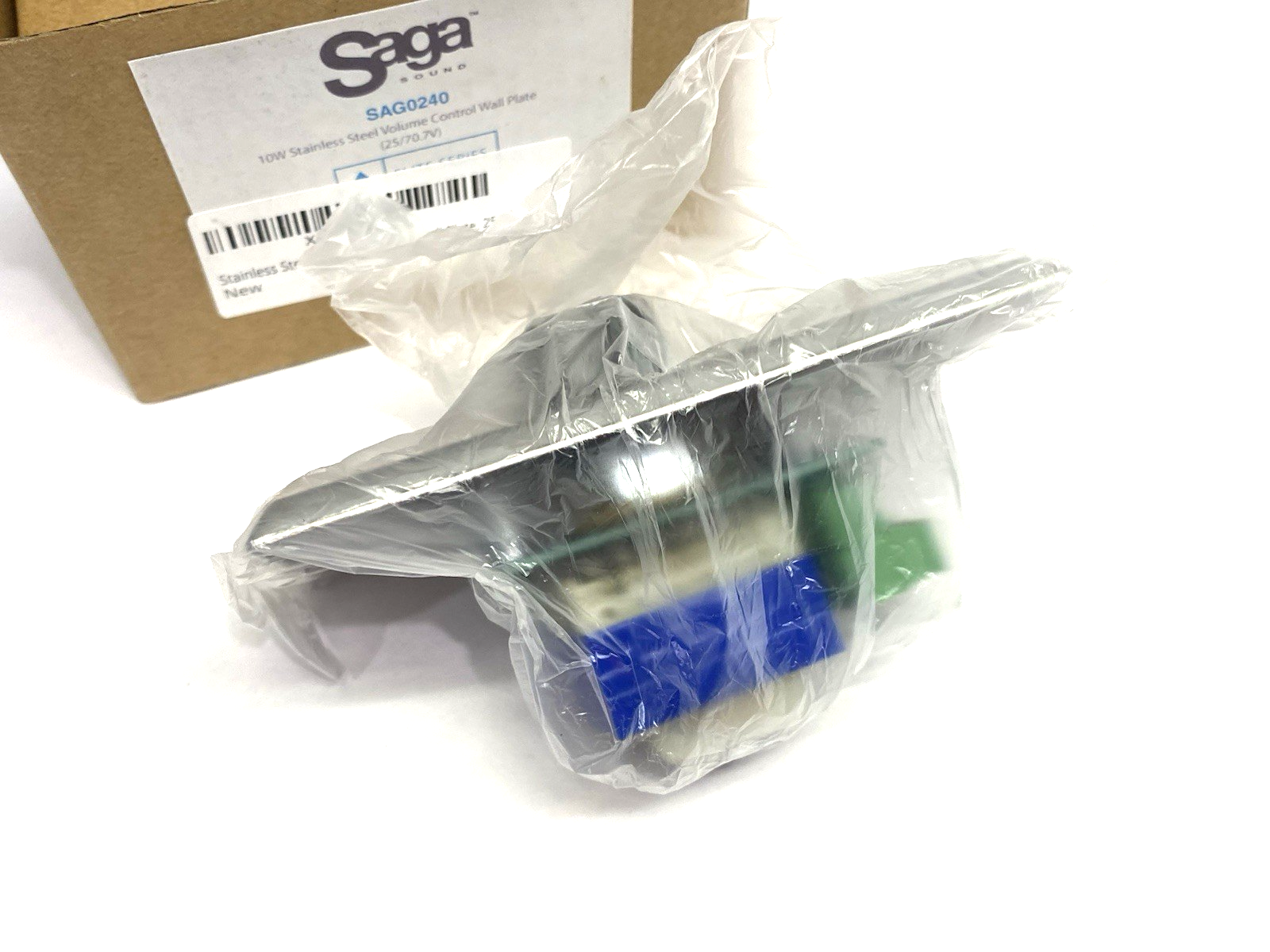 SAG0240 | Saga Elite Stainless Steel Volume Control Wall Plate (10W, 25 & 70V) - New – Open box - Maverick Industrial Sales
