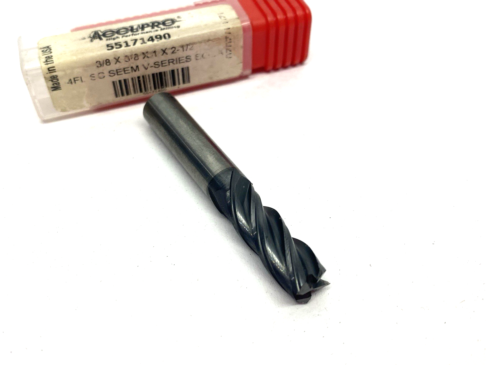 55171490 | Accupro Square End Mill: 3/8" Dia, 1" LOC, 4 Flute, Solid Carbide - Used - Maverick Industrial Sales