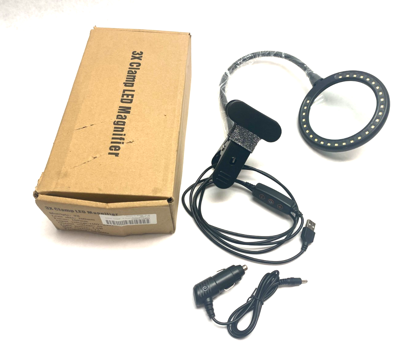 3X Clamp LED Magnifier Lamp 100mm Lens Size 150mm Focus - Maverick Industrial Sales