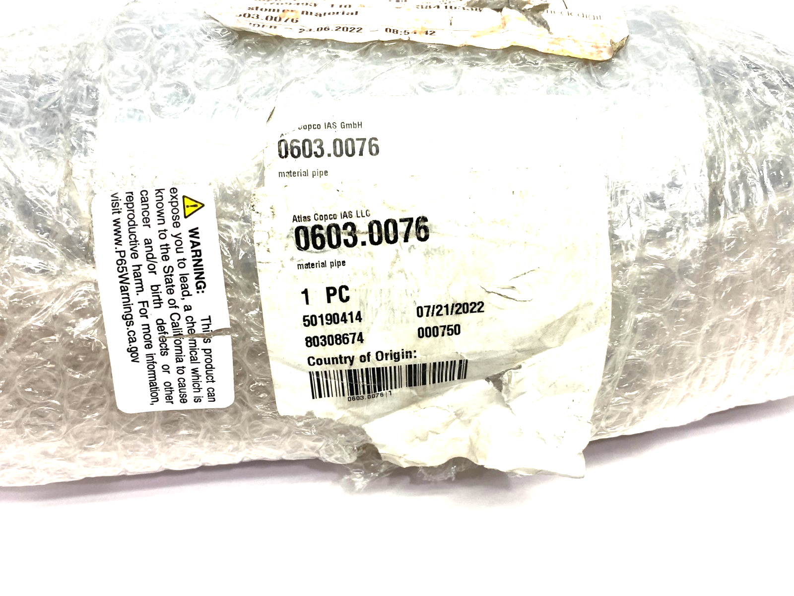 Atlas Copco 0603.0076 Material Pipe - Maverick Industrial Sales